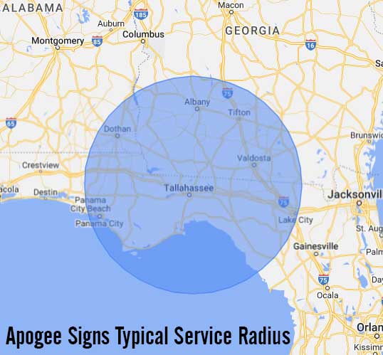 Apogee Signs Typical Service Area